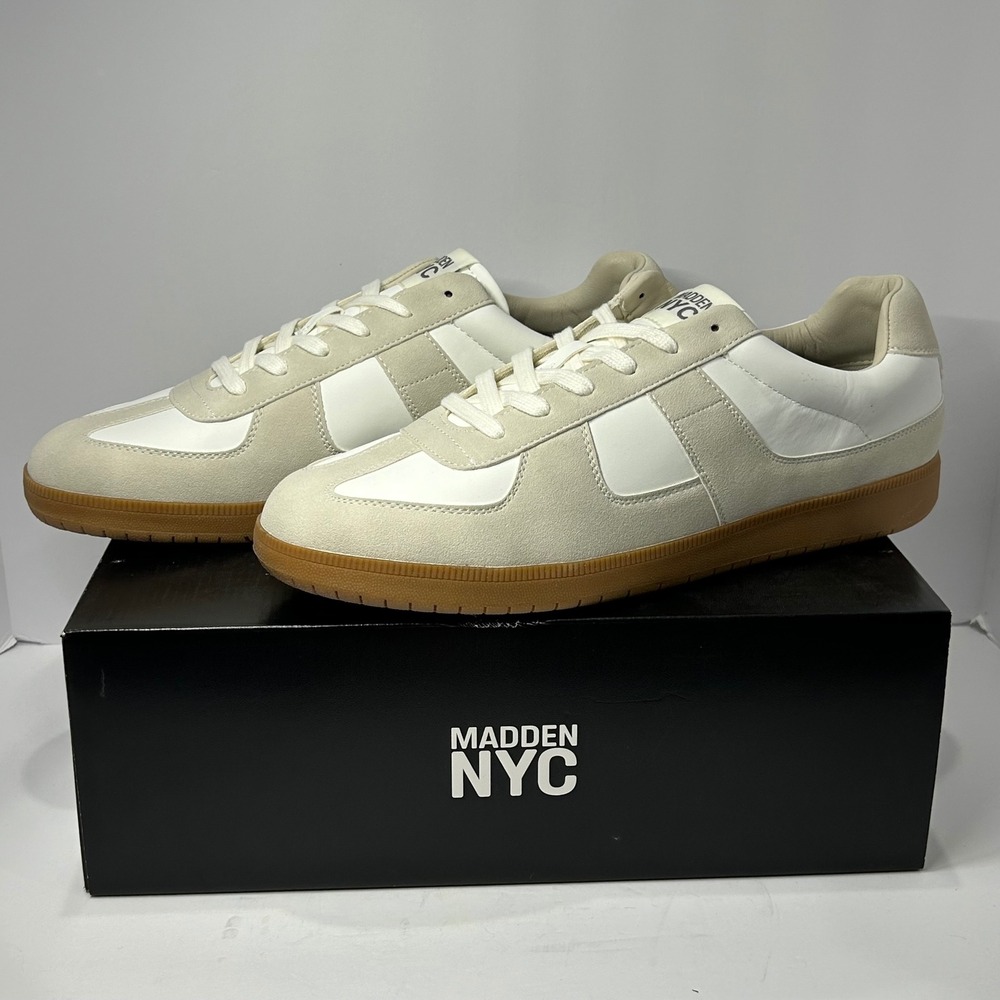 Madden NYC M-Morddy Fash Casual Mens Sneakers White Grey Gum Sole Size 13 NEW